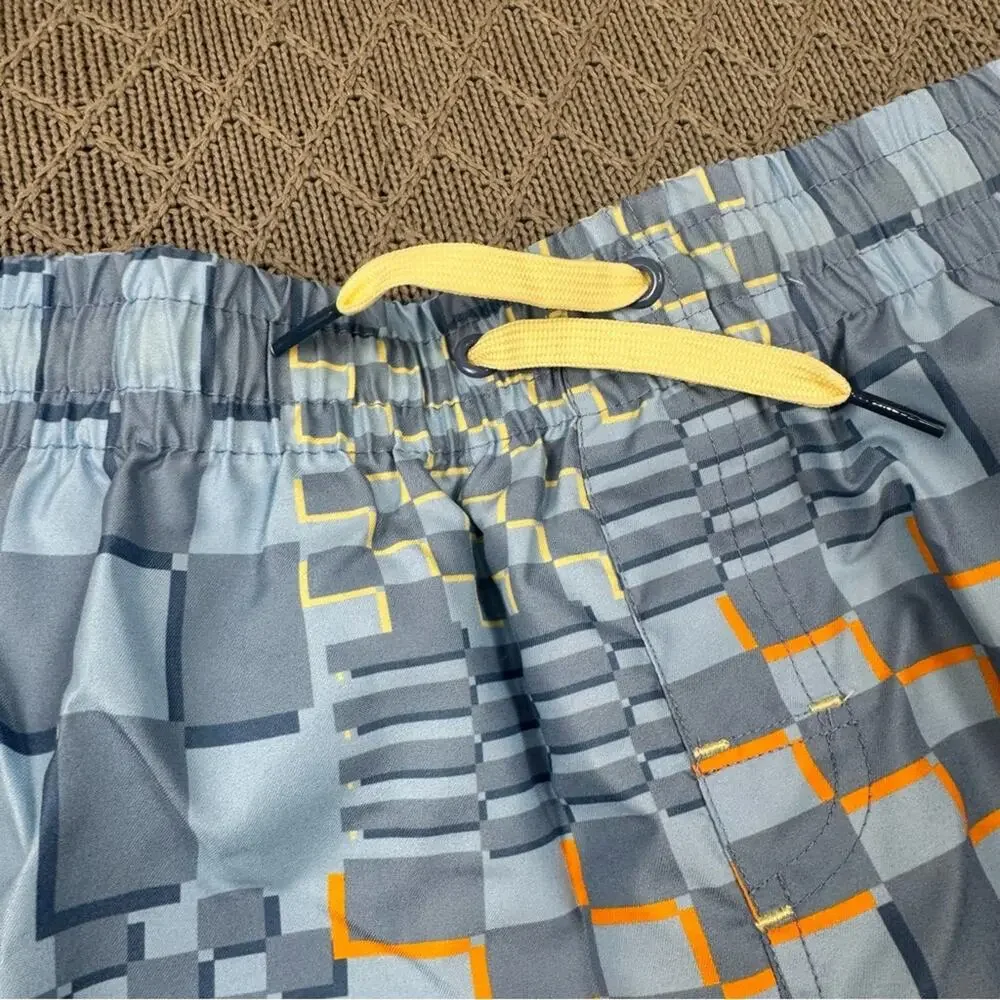 Laguna Boys Geometric Patterned Swim Trunk Shorts 10/12